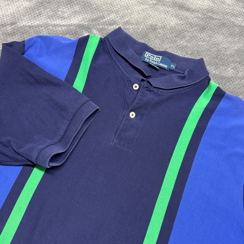 Polo Ralph Lauren Mens XL Pima Cotton Colorblock Stripe Polo Shirt